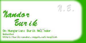 nandor burik business card